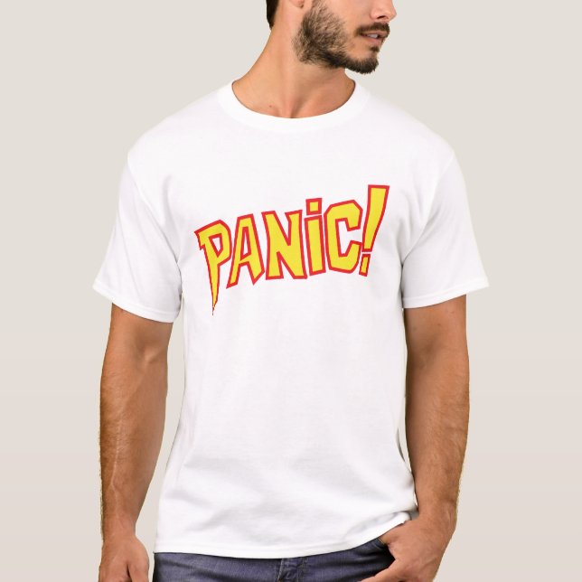 Panic! text graphic slogan tee (Front)