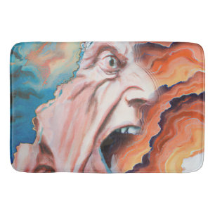 Panic Waves Oil Painting Bath Mat