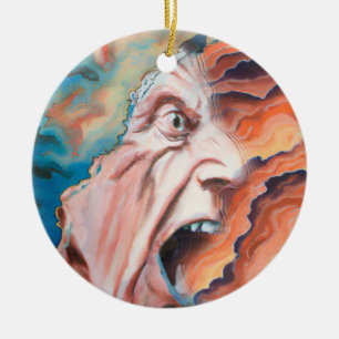 Panic Waves Oil Painting Ceramic Ornament