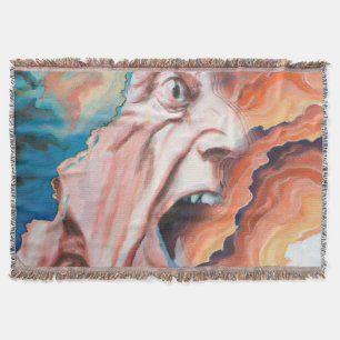 Panic Waves Oil Painting Throw Blanket