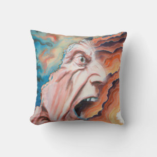 Panic Waves Oil Painting Throw Pillow