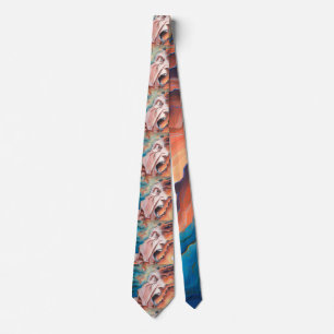 Panic Waves Oil Painting Tie