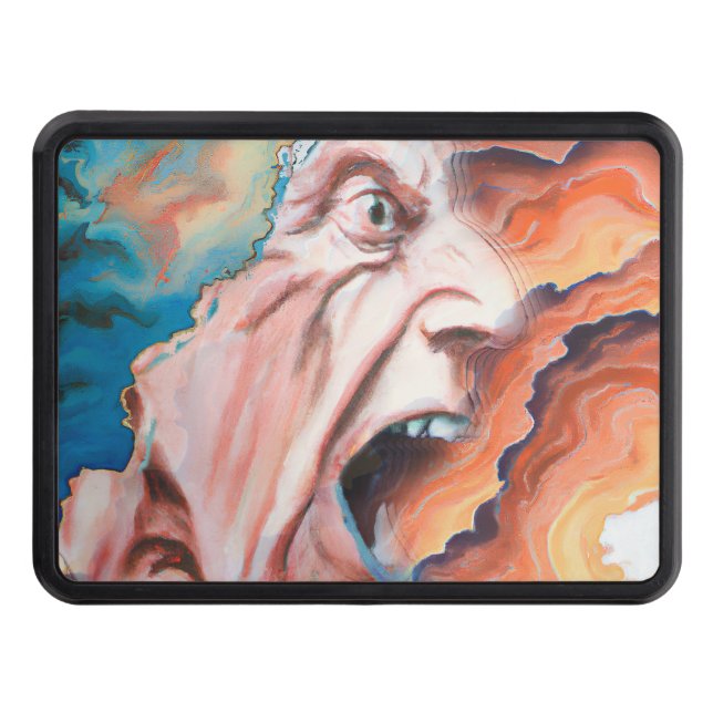 Panic Waves Oil Painting Trailer Hitch Cover (Front)