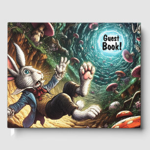 Panicked Bunny Falling Down The Rabbit Hole Guest Book