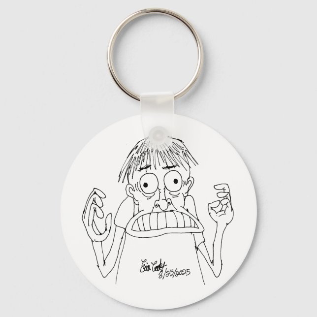 panicky cartoon character keychain (Front)