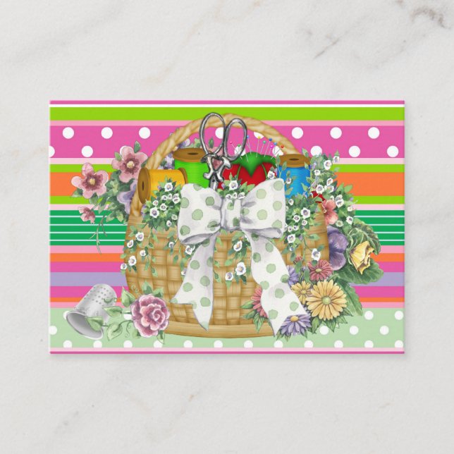 Panier à coudre carte d'affaires / boîtier (Devant)