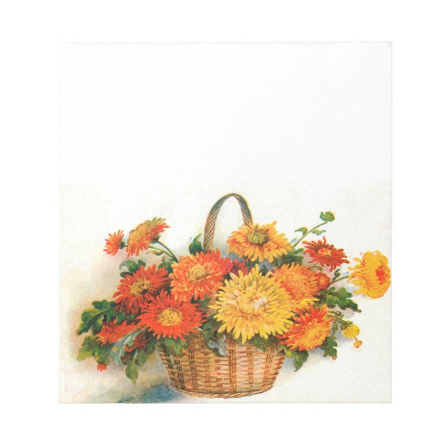 Panier De Fleurs D'Automne Bloc-Notes (Devant)
