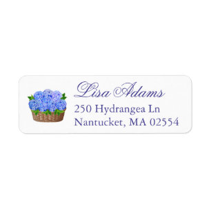 Panier de fleurs d'hortensia bleue, cadeau de mari