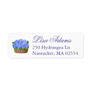 Panier de fleurs d'hortensia bleue, cadeau de mari