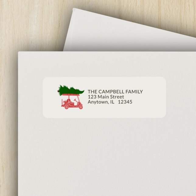 Panier de golf avec arbre de Noël Adresse de retou (Créateur téléchargé)