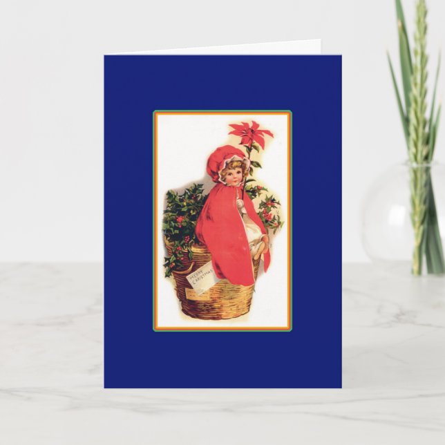 Panier de Noël - Carte Vintage (Devant)
