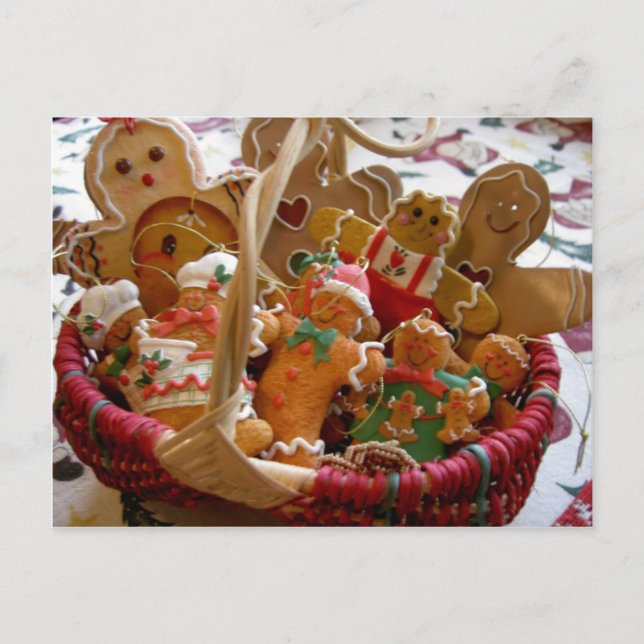 Panier de pain d'épices biscuits de Noël Carte pos (Devant)