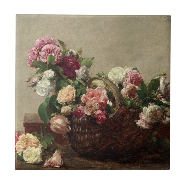 Panier de Roses – Henri Fantin-Latour Tile (Front)