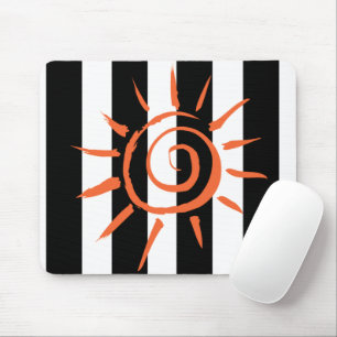 Panier de souris Black White Stripe Star ! Tapis d
