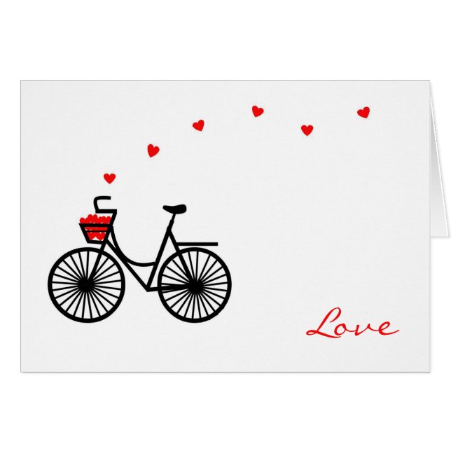 Panier de vélo complètement de carte de coeurs (Devant Horizontal)