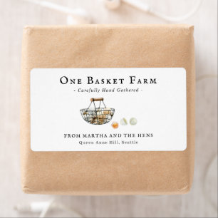 Panier d'oeufs aquarelle Oeufs frais de ferme