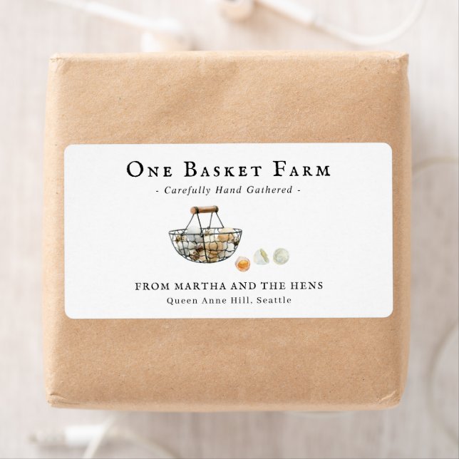 Panier d'oeufs aquarelle | Oeufs frais de ferme (En situation)