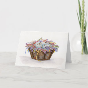 Panier d'oeufs de Pâques vintage Carte de voeux pl