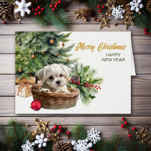 Panier en osier maltais pour chiot Arbre de Noël