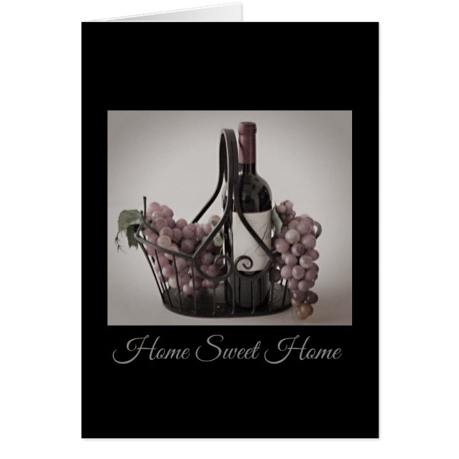 Panier plié blanc carte de vin et de raisins HSH (Devant)
