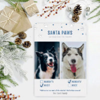 Paniers en argent et Père Noël bleu deux Cartes ph