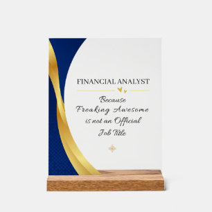 Panneau acrylique de citation de bureau d'analyste