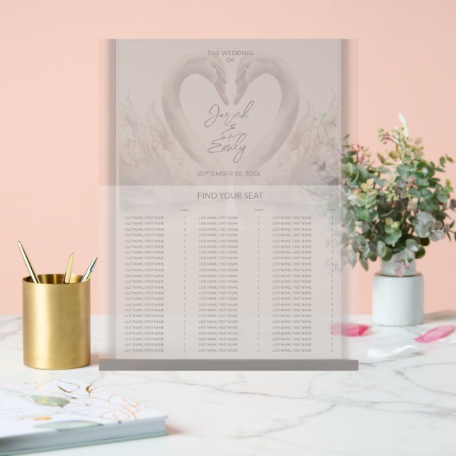 Panneau Acrylique Mariage du cygne (Mariage)