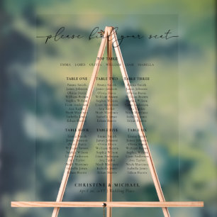 Panneau acrylique moderne Mariage 7 tables