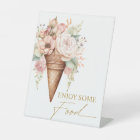 Panneau alimentaire Floral Crème de glace Fête des