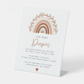 Panneau Baby shower Boho Rainbow Late Night Diapés