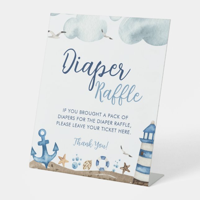 Panneau Baby shower de calotte nautique (Recto)