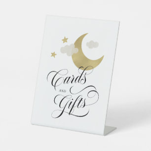 Panneau Baby shower Lune Stars Cloud Cartes et cad