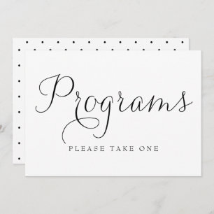 Panneau Black Dainty Script Programmes de mariage