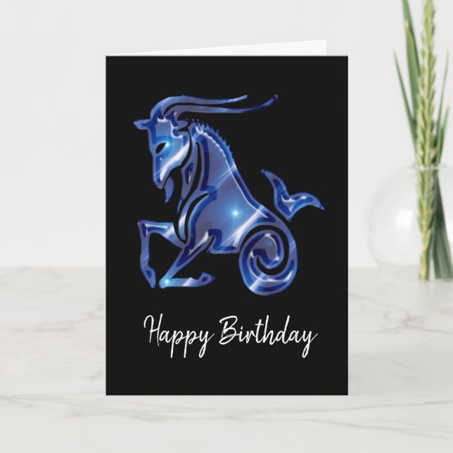 Panneau bleu Capricorne Carte d'anniversaire (Devant)