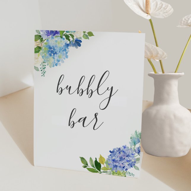 Panneau Bleu Fleur Hydrangea Barre de Bulles (Créateur téléchargé)