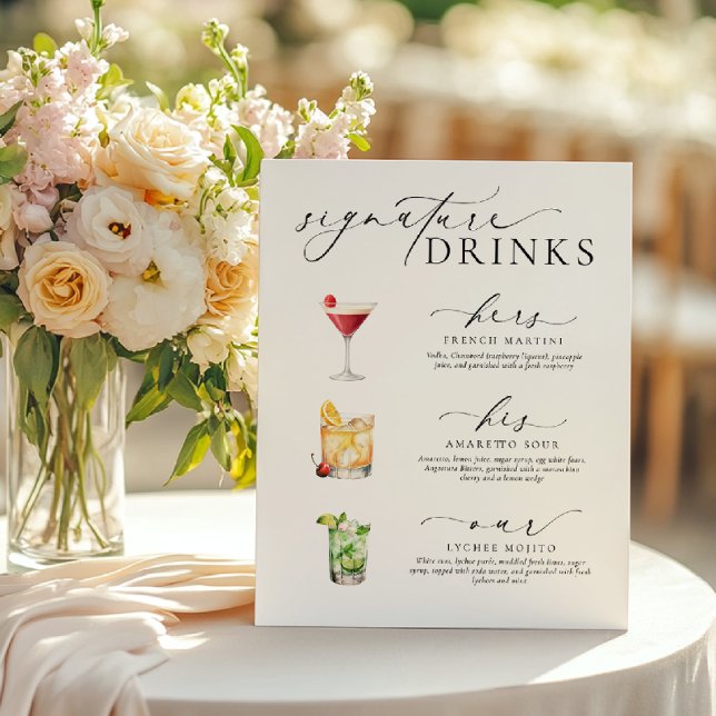 Panneau boisson Ellesmere Modern Minimal Signature (Créateur téléchargé)