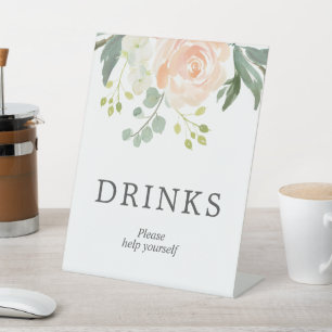 Panneau Boissons de douche florale Rose et verdoya
