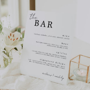 Panneau Boissons minimalistes du bar