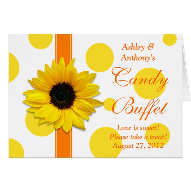 Panneau buffet Mariage de tournesol orange jaune (Devant Horizontal)