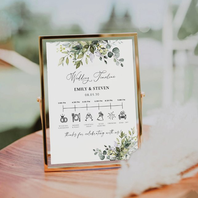 Panneau Calendrier Mariage vert (Créateur téléchargé)