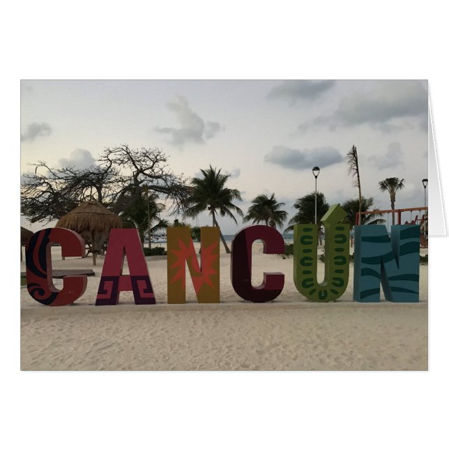 Panneau Cancun - Playa Delfines, Mexique Carte (Devant horizontal)