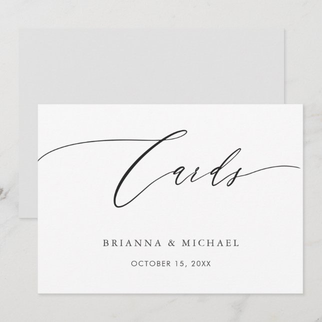 Panneau Cartes de calligraphie simples et élégante (Devant / Derrière)
