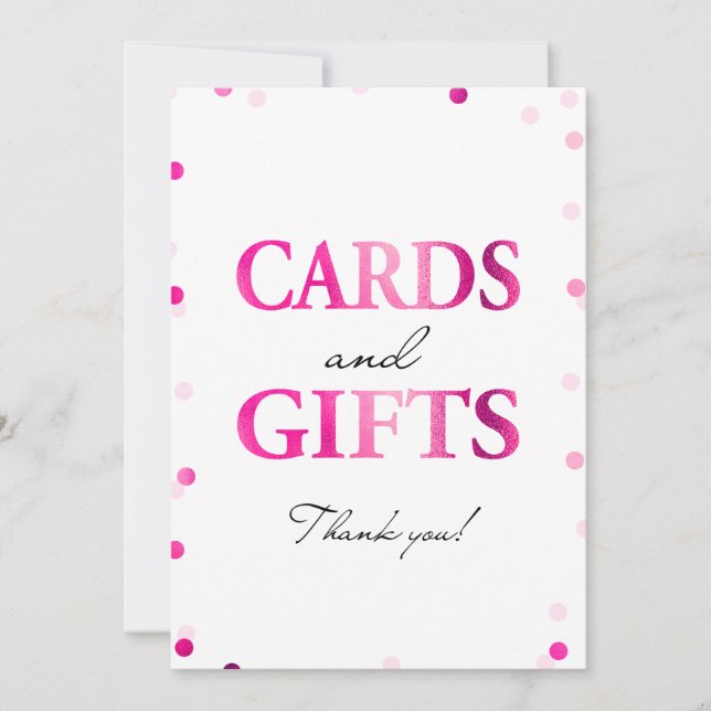 Panneau Cartes et Cadeaux | Confettis Rose Magenta (Devant)