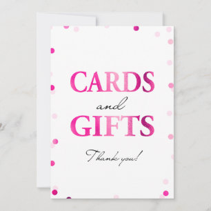 Panneau Cartes et cadeaux   Pink Magenta Confetti
