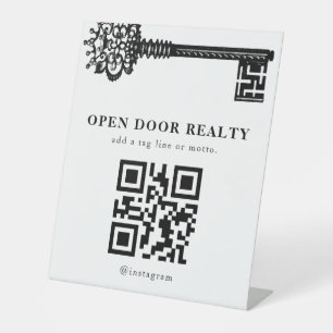 Panneau central du code QR à clé vintage