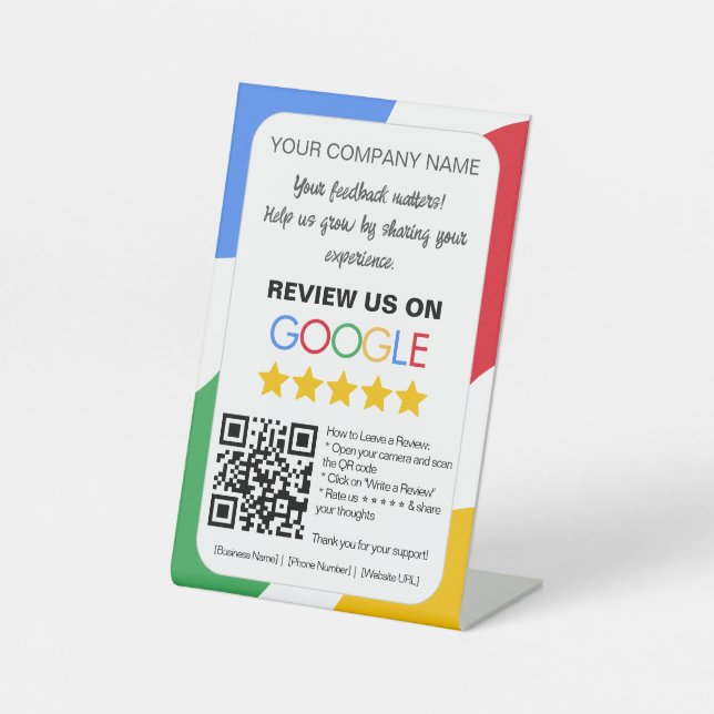 Panneau central "Revisez-nous sur Google" (Recto)