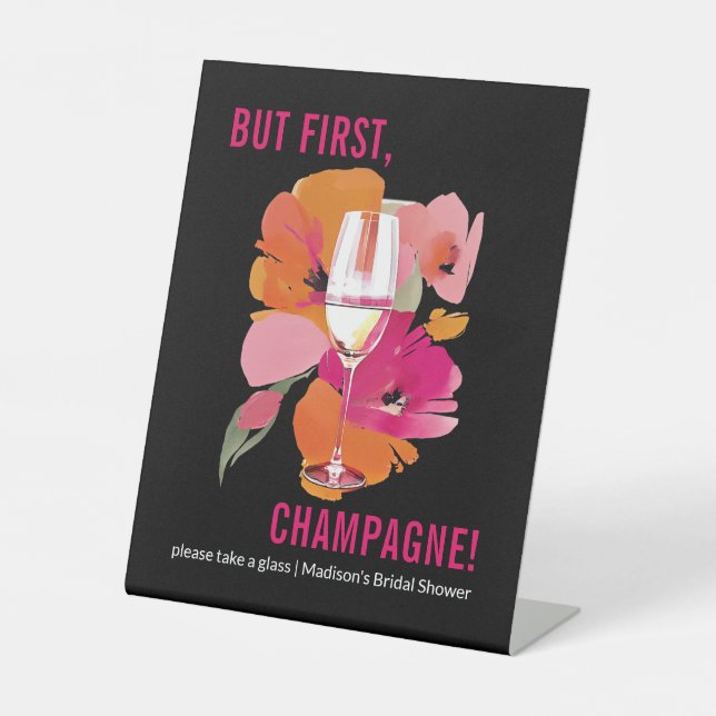 Panneau Champagne Fête des mariées personnalisée (Recto)