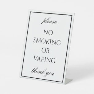 Panneau classique simple blanc non fumeur Tabletop