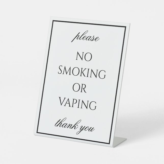 Panneau classique simple blanc non fumeur Tabletop (Recto)