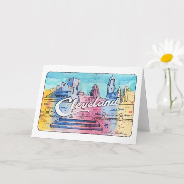 Panneau Cleveland ・ Carte pliée du port de la côte (Petite plante)